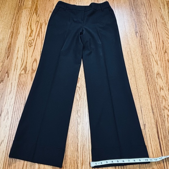 Ann Taylor LOFT Black Wool Blend High Rise Wide Leg Cuffed Hem Dress Pants Sz 6 - Picture 15 of 15